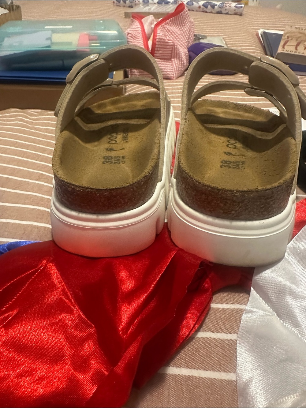 Womens Papillio by Birkenstock® Arizona Chunky Slide Sandal - Warm Sand - Picture 3 of 5
